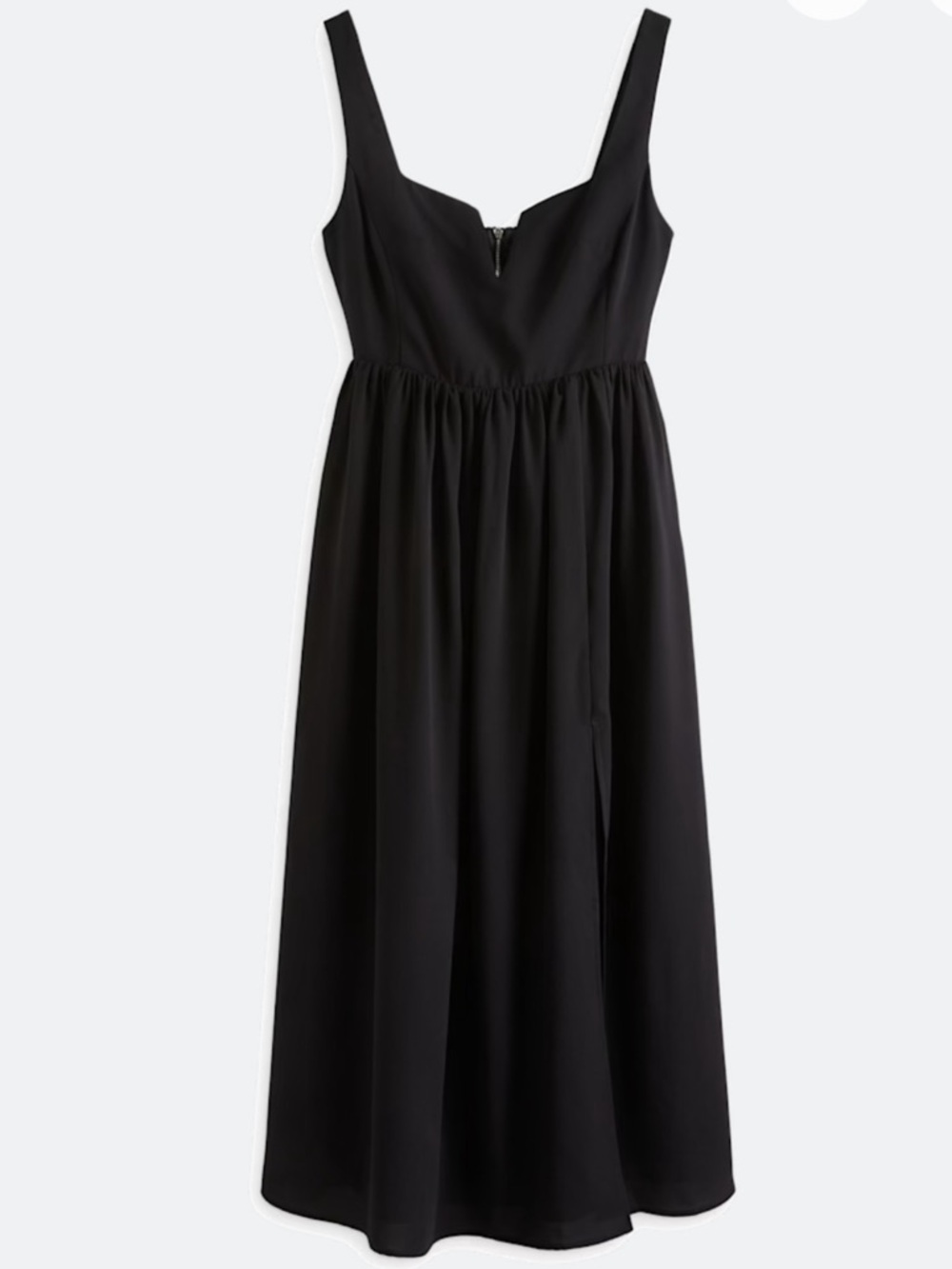Few Moda Devi Dress l Elegant Black Midi Dress with Sweetheart Neckline